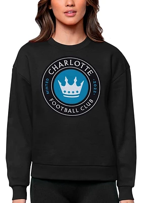 Antigua Charlotte FC Womens Full Front Victory Crew Sweatshirt