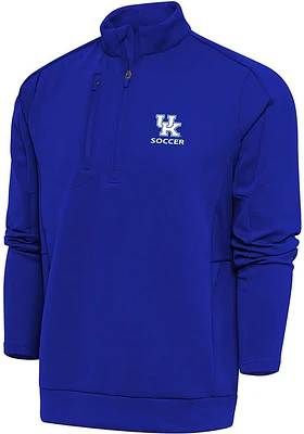 Antigua Kentucky Wildcats Mens Blue Soccer Generation Big and Tall Qtr Zip