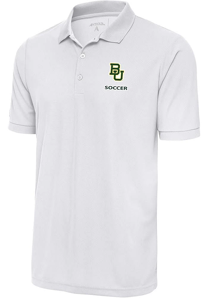 Antigua Baylor Bears White Soccer Legacy Pique Big and Tall Polo