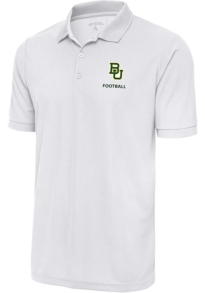 Antigua Baylor Bears White Football Legacy Pique Big and Tall Polo