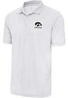 Antigua Iowa Hawkeyes White Soccer Legacy Pique Big and Tall Polo
