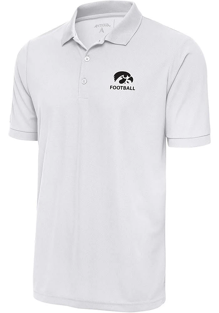 Antigua Iowa Hawkeyes White Football Legacy Pique Big and Tall Polo