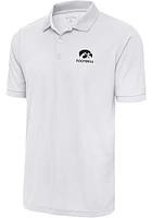 Antigua Iowa Hawkeyes White Football Legacy Pique Big and Tall Polo