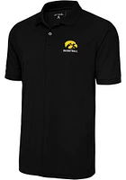 Antigua Iowa Hawkeyes Black Basketball Legacy Pique Big and Tall Polo