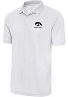 Antigua Iowa Hawkeyes White Basketball Legacy Pique Big and Tall Polo