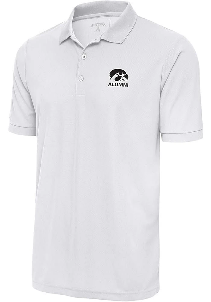 Antigua Iowa Hawkeyes White Alumni Legacy Pique Big and Tall Polo