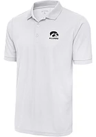 Antigua Iowa Hawkeyes White Alumni Legacy Pique Big and Tall Polo