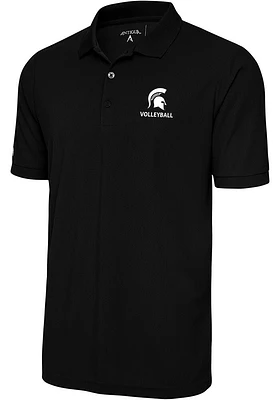 Antigua Michigan State Spartans Black Volleyball Legacy Pique Big and Tall Polo