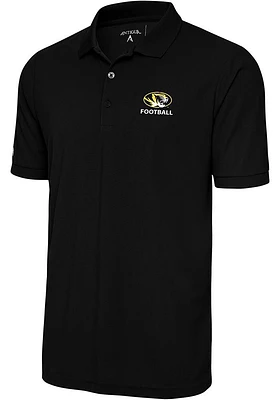 Antigua Missouri Tigers Black Football Legacy Pique Big and Tall Polo
