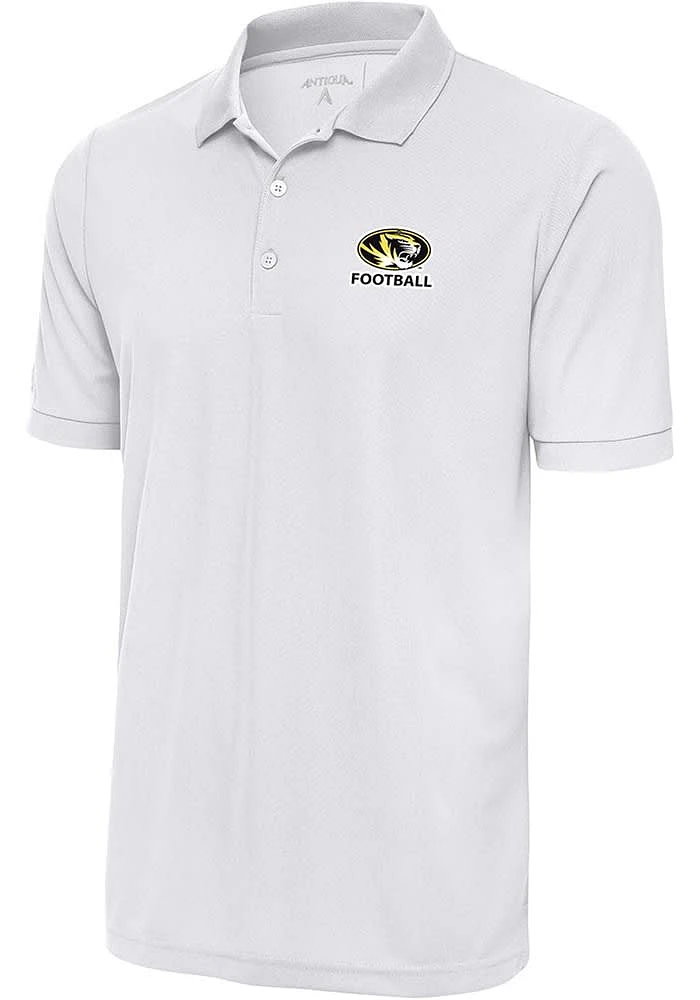 Antigua Missouri Tigers White Football Legacy Pique Big and Tall Polo