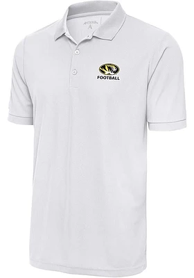 Antigua Missouri Tigers White Football Legacy Pique Big and Tall Polo