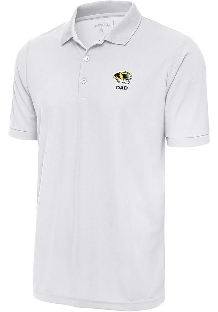 Antigua Missouri Tigers White Dad Legacy Pique Big and Tall Polo