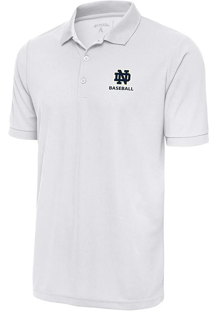 Antigua Notre Dame Fighting Irish White Baseball Legacy Pique Big and Tall Polo