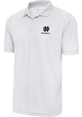 Antigua Notre Dame Fighting Irish White Baseball Legacy Pique Big and Tall Polo
