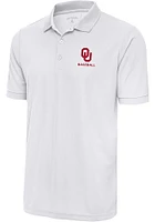 Antigua Oklahoma Sooners White Baseball Legacy Pique Big and Tall Polo