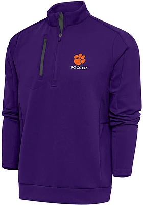 Antigua Clemson Tigers Mens Soccer Generation Long Sleeve Qtr Zip Pullover