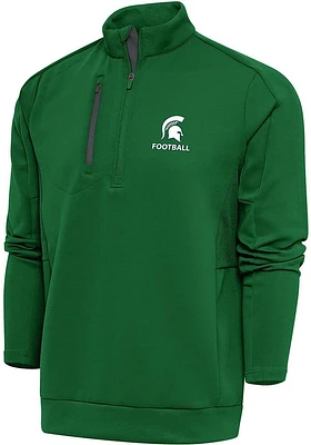 Antigua Michigan State Spartans Mens Football Generation Long Sleeve Qtr Zip Pullover