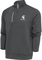 Antigua Michigan State Spartans Mens Baseball Generation Long Sleeve Qtr Zip Pullover