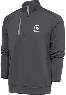 Antigua Michigan State Spartans Mens Alumni Generation Long Sleeve Qtr Zip Pullover