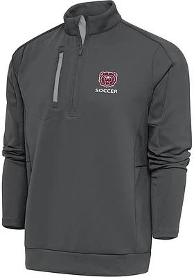 Antigua Missouri State Bears Mens Grey Soccer Generation Long Sleeve Qtr Zip Pullover