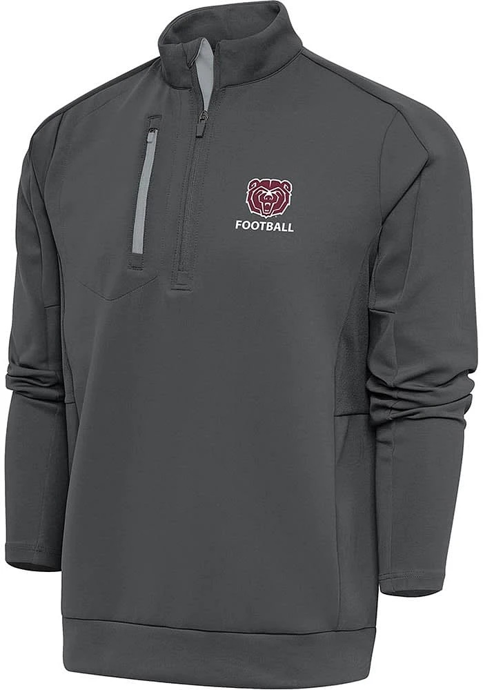 Antigua Missouri State Bears Mens Grey Football Generation Long Sleeve Qtr Zip Pullover
