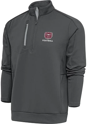 Antigua Missouri State Bears Mens Grey Football Generation Long Sleeve Qtr Zip Pullover