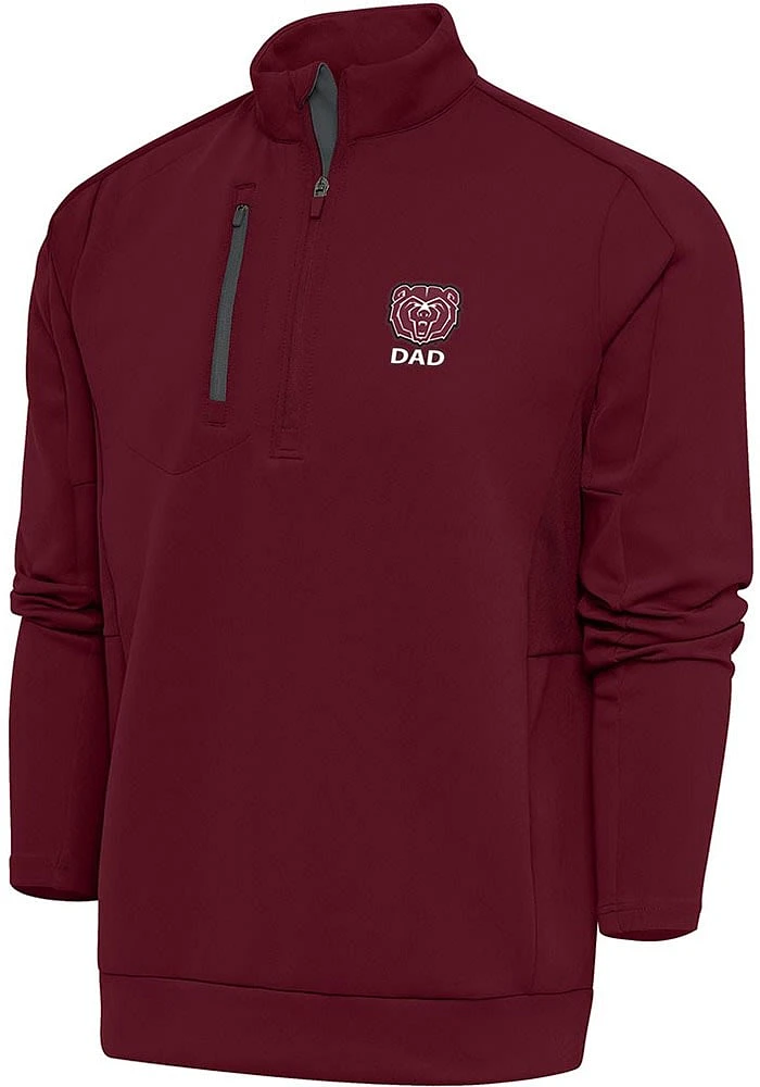 Antigua Missouri State Bears Mens Maroon Dad Generation Long Sleeve Qtr Zip Pullover