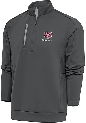 Antigua Missouri State Bears Mens Grey Basketball Generation Long Sleeve Qtr Zip Pullover