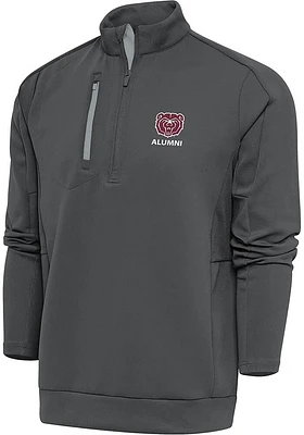 Antigua Missouri State Bears Mens Grey Alumni Generation Long Sleeve Qtr Zip Pullover