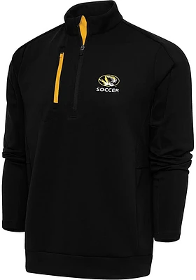 Antigua Missouri Tigers Mens Black Soccer Generation Long Sleeve Qtr Zip Pullover