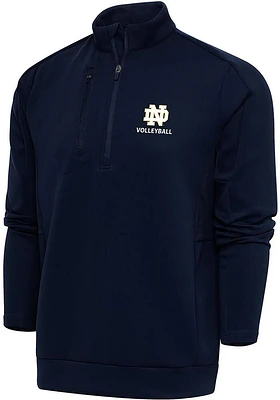 Antigua Notre Dame Fighting Irish Mens Navy Blue Volleyball Generation Long Sleeve Qtr Zip Pullove..