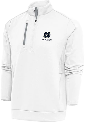 Antigua Notre Dame Fighting Irish Mens White Soccer Generation Long Sleeve Qtr Zip Pullover