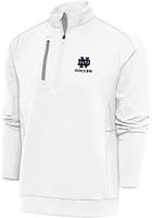 Antigua Notre Dame Fighting Irish Mens White Soccer Generation Long Sleeve Qtr Zip Pullover