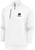 Antigua Notre Dame Fighting Irish Mens White Football Generation Long Sleeve Qtr Zip Pullover