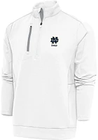 Antigua Notre Dame Fighting Irish Mens White Dad Generation Long Sleeve Qtr Zip Pullover