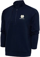 Antigua Notre Dame Fighting Irish Mens Navy Blue Basketball Generation Long Sleeve Qtr Zip Pullove..