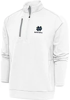 Antigua Notre Dame Fighting Irish Mens White Basketball Generation Long Sleeve Qtr Zip Pullover