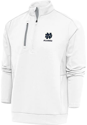 Antigua Notre Dame Fighting Irish Mens White Alumni Generation Long Sleeve Qtr Zip Pullover