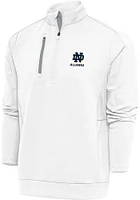Antigua Notre Dame Fighting Irish Mens White Alumni Generation Long Sleeve Qtr Zip Pullover