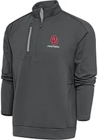Antigua Oklahoma Sooners Mens Grey Football Generation Long Sleeve Qtr Zip Pullover