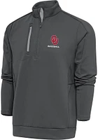 Antigua Oklahoma Sooners Mens Baseball Generation Long Sleeve Qtr Zip Pullover