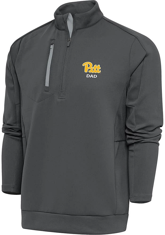 Antigua Pitt Panthers Mens Dad Generation Long Sleeve Qtr Zip Pullover