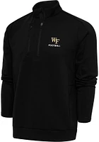 Antigua Wake Forest Demon Deacons Mens Black Football Generation Long Sleeve Qtr Zip Pullover