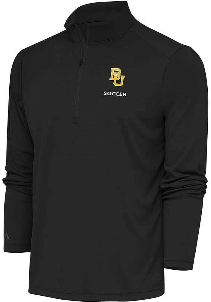 Antigua Baylor Bears Mens Grey Soccer Tribute Long Sleeve Qtr Zip Pullover