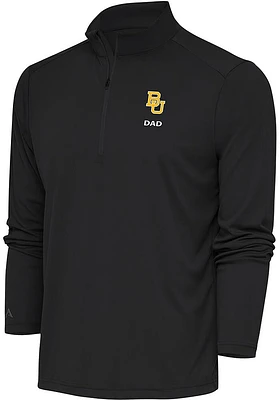 Antigua Baylor Bears Mens Grey Dad Tribute Long Sleeve Qtr Zip Pullover
