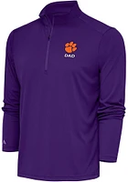 Antigua Clemson Tigers Mens Dad Tribute Long Sleeve Qtr Zip Pullover