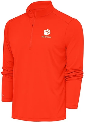 Antigua Clemson Tigers Mens Basketball Tribute Long Sleeve Qtr Zip Pullover