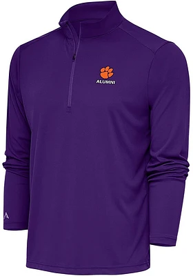 Antigua Clemson Tigers Mens Alumni Tribute Long Sleeve Qtr Zip Pullover