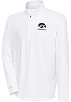 Antigua Iowa Hawkeyes Mens White Volleyball Tribute Long Sleeve Qtr Zip Pullover