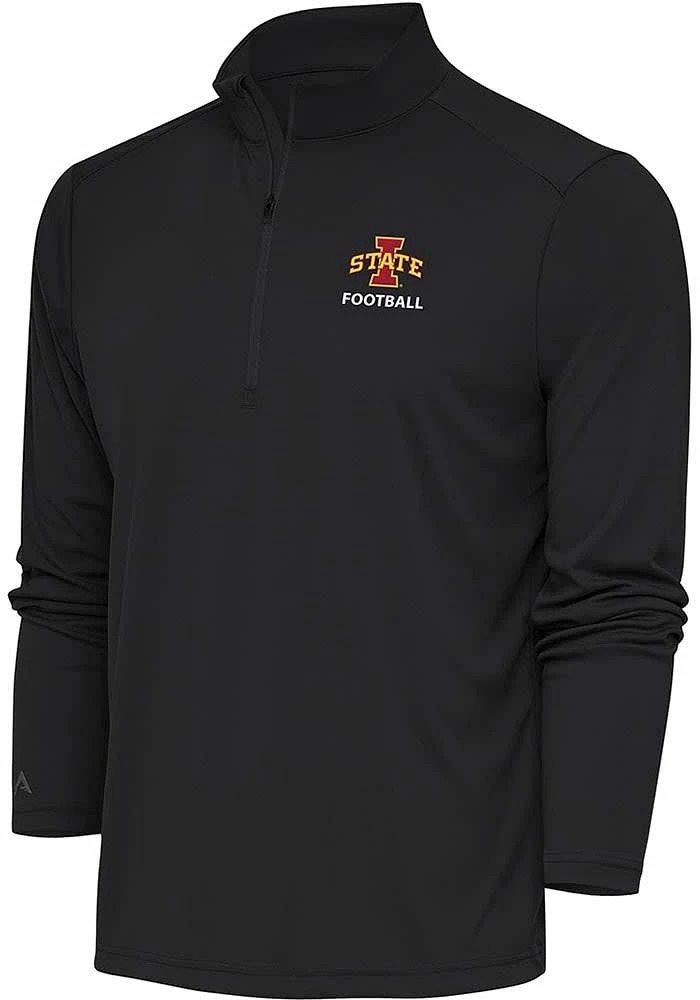 Antigua Iowa State Cyclones Mens Grey Football Tribute Long Sleeve Qtr Zip Pullover